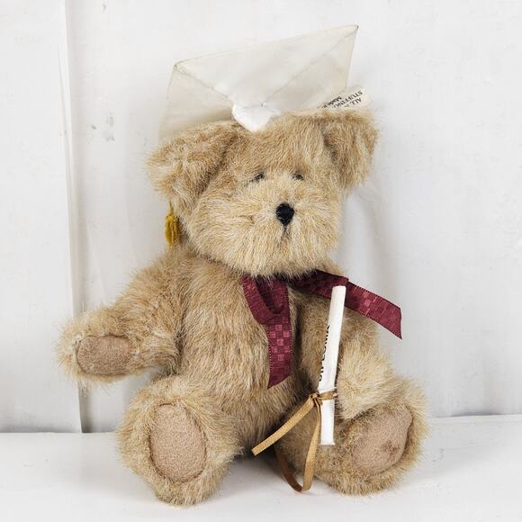 Vintage Boyd's Head Bean Collection Brown MISS GRADUATE Plush Stuffed Bear Toy - Picture 1 of 13